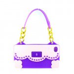 Wholesale iPhone 4S 4 Flower Handbag (Pink - Purple)